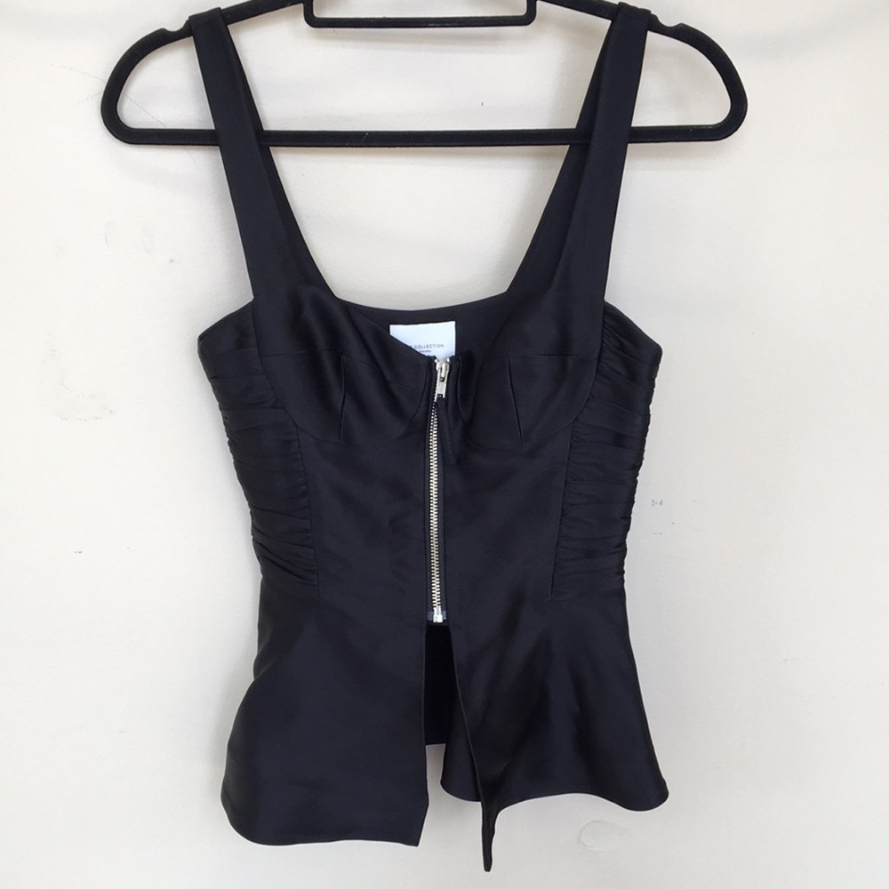 The Collection by Reformation Black Zip-Front Corset